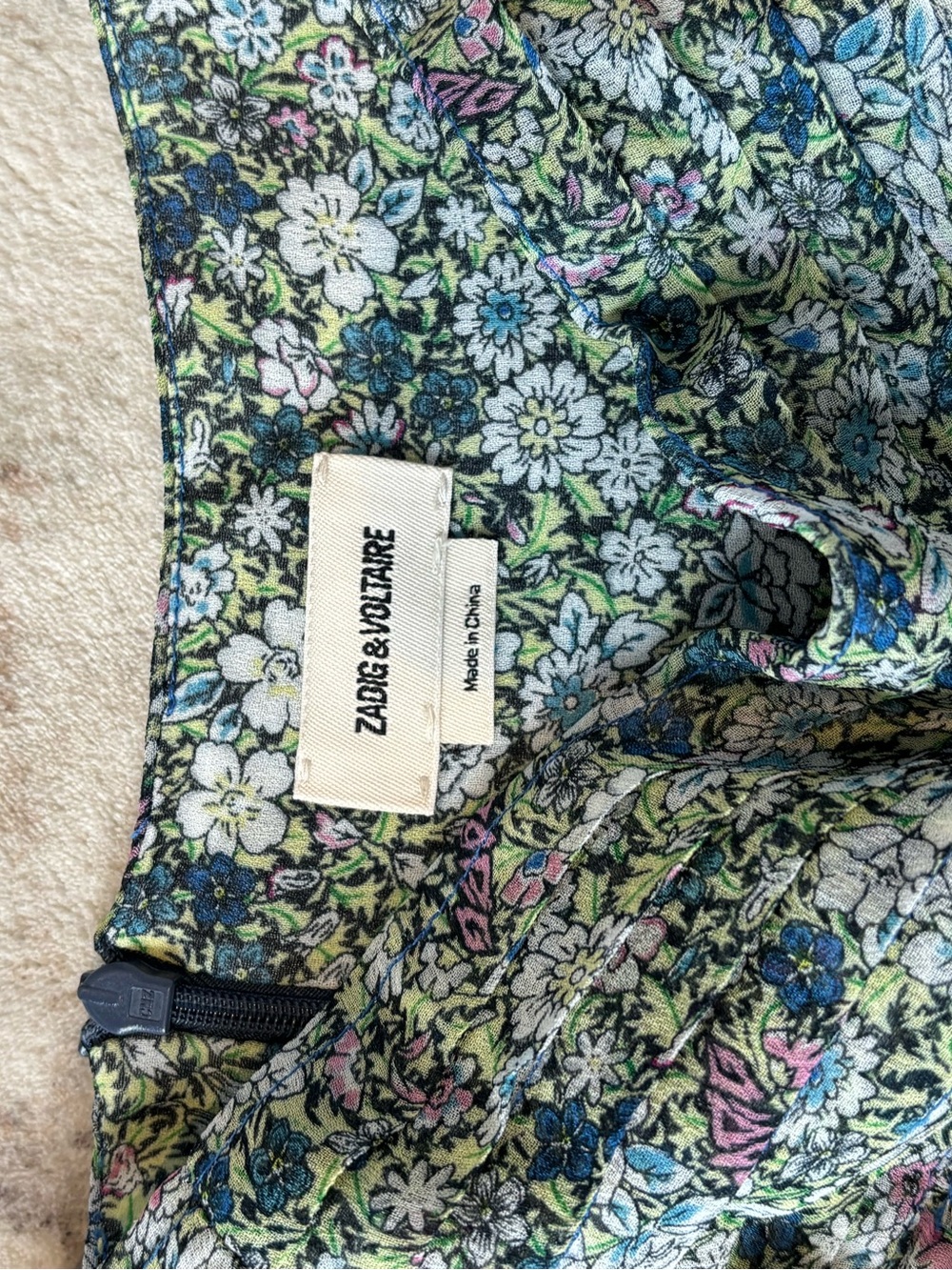 Zadig & Voltaire Floral Skirt in Green, Blue, White - Picture 3 of 5